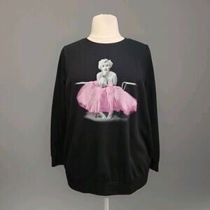 MARILYN MONROE Soft Black Pink Sweatshirt 2X
